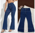 Dark-Blue Bell Bottom Jeans