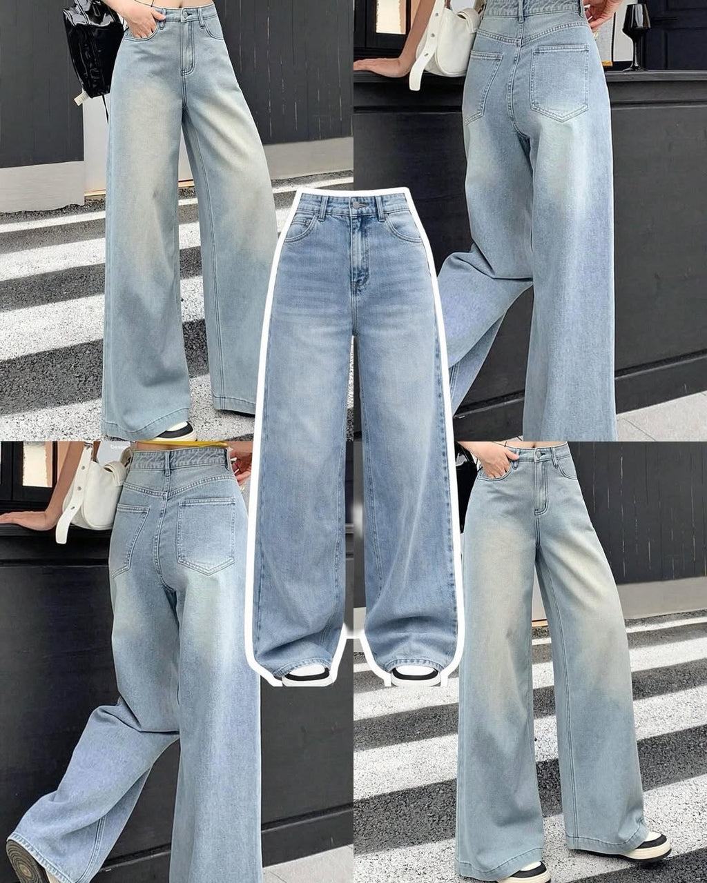 Faded Sky-Blue Baggy Jeans