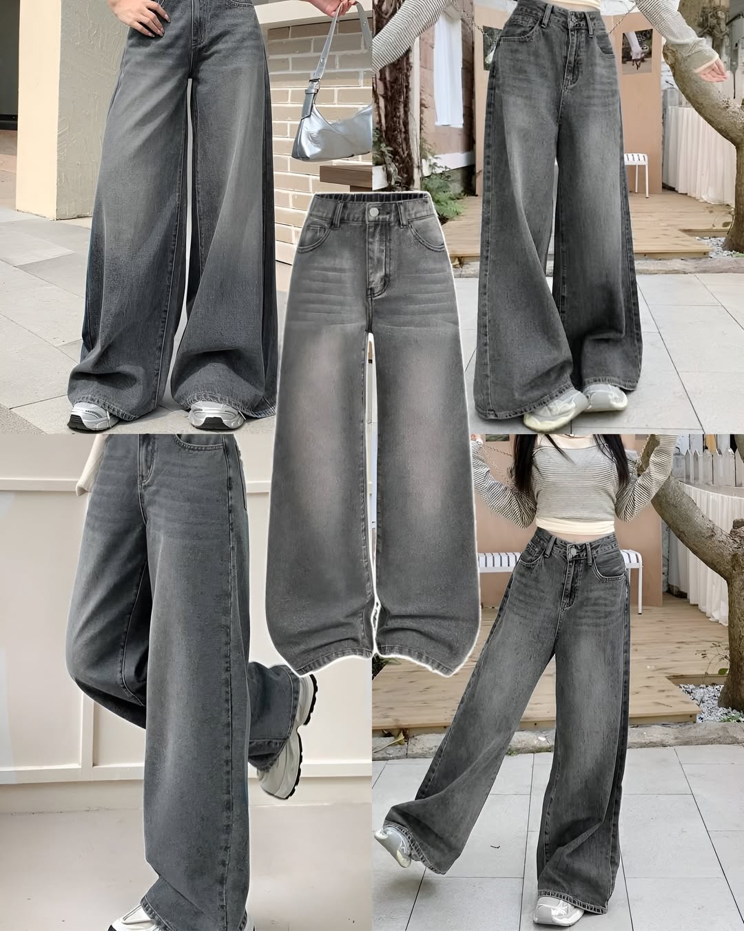 Faded Grey Baggy Jeans