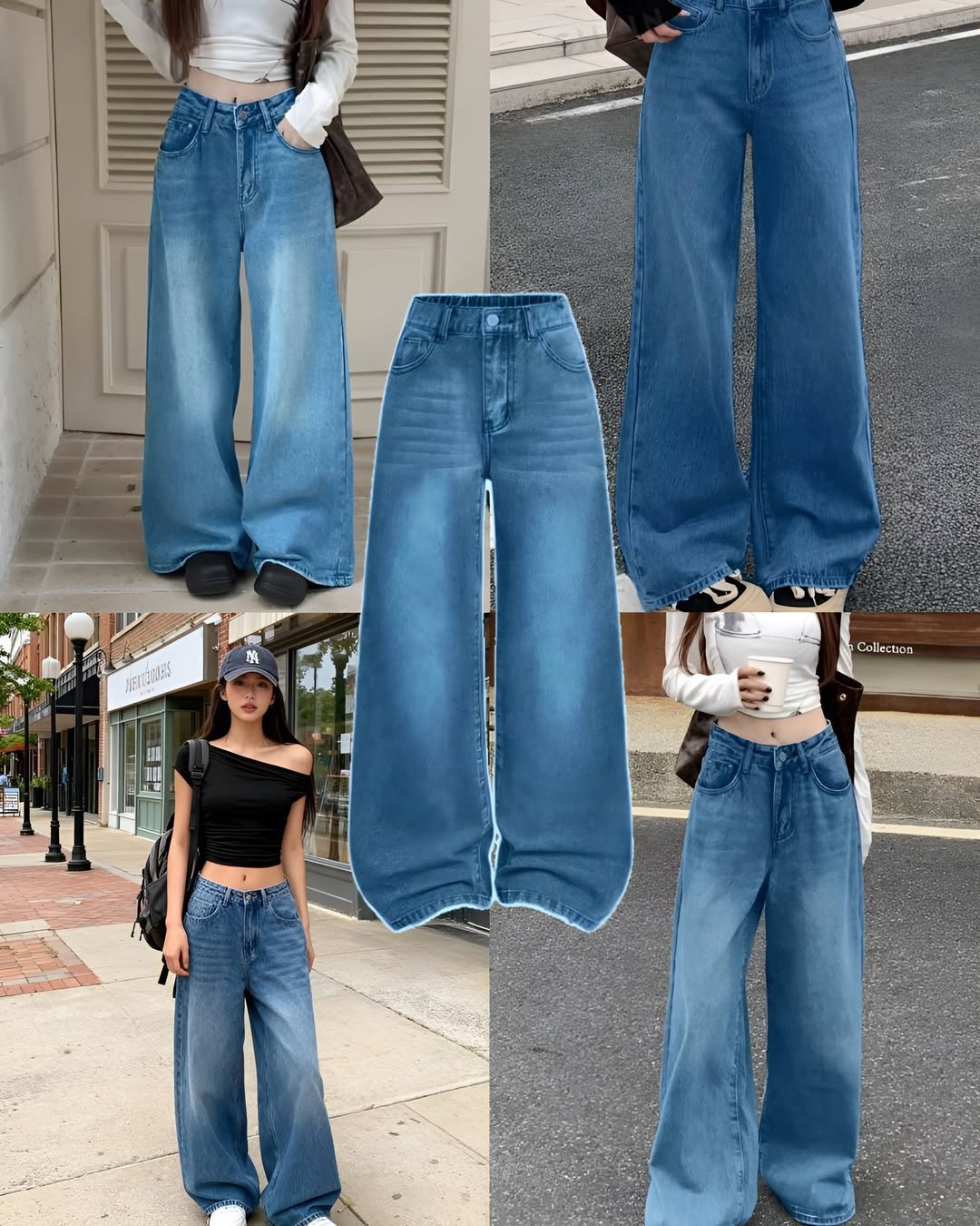 Faded Mid-Blue Baggy Jeans