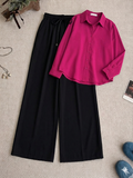 Hot-Pink Button Down Shirt & Black Flapper Trouser