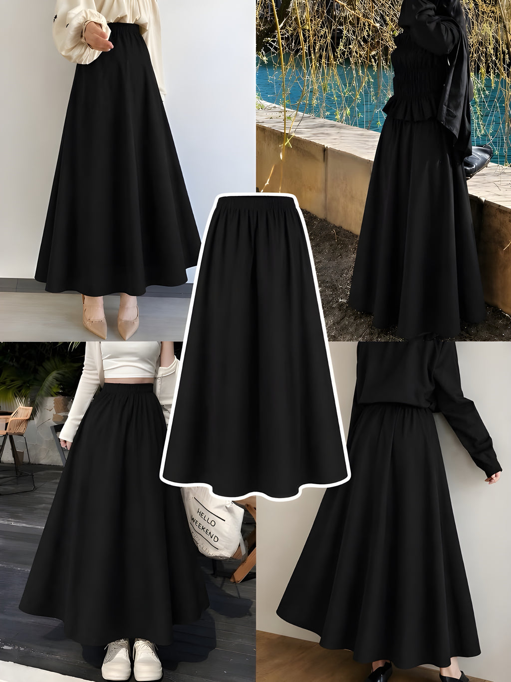 Black Flowy Maxi Skirt