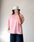Baby-Pink Baggy Drop Shoulder