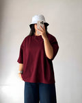 Maroon Baggy Drop Shoulder