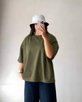 Olive Green Baggy Drop Shoulder