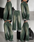 Faded Greenish Baggy Jeans