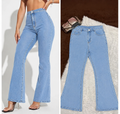 Sky-Blue Bell Bottom Jeans