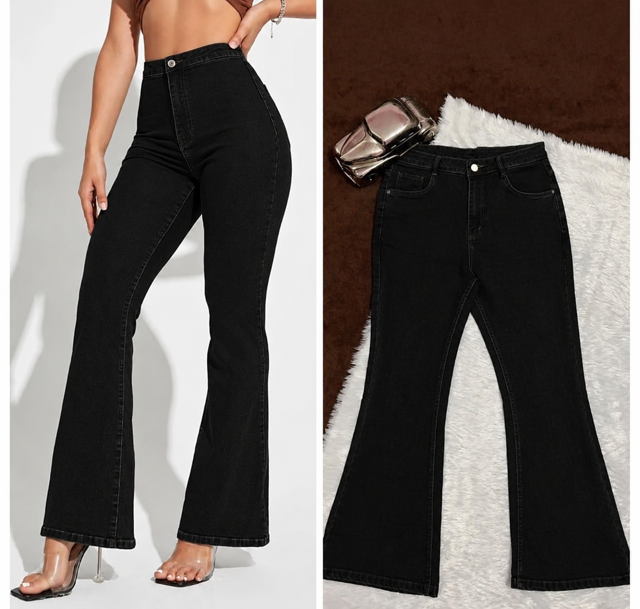 Black Bell Bottom Jeans