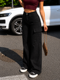 Black Denim Cargo Jeans