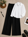 White Button Down Shirt With Black Formal Pant