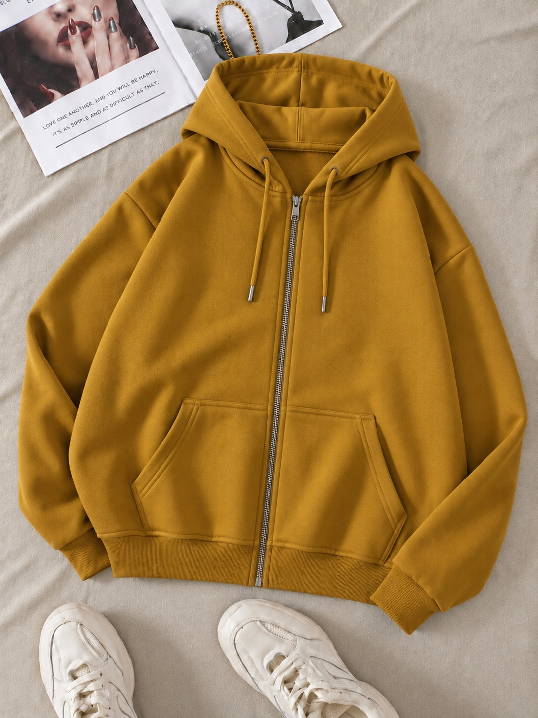 Mustard Zipper Hoodie