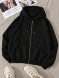 Black Zipper Hoodie