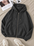 Dark Grey Zipper Hoodie