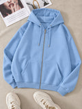 Sky Blue Zipper Hoodie