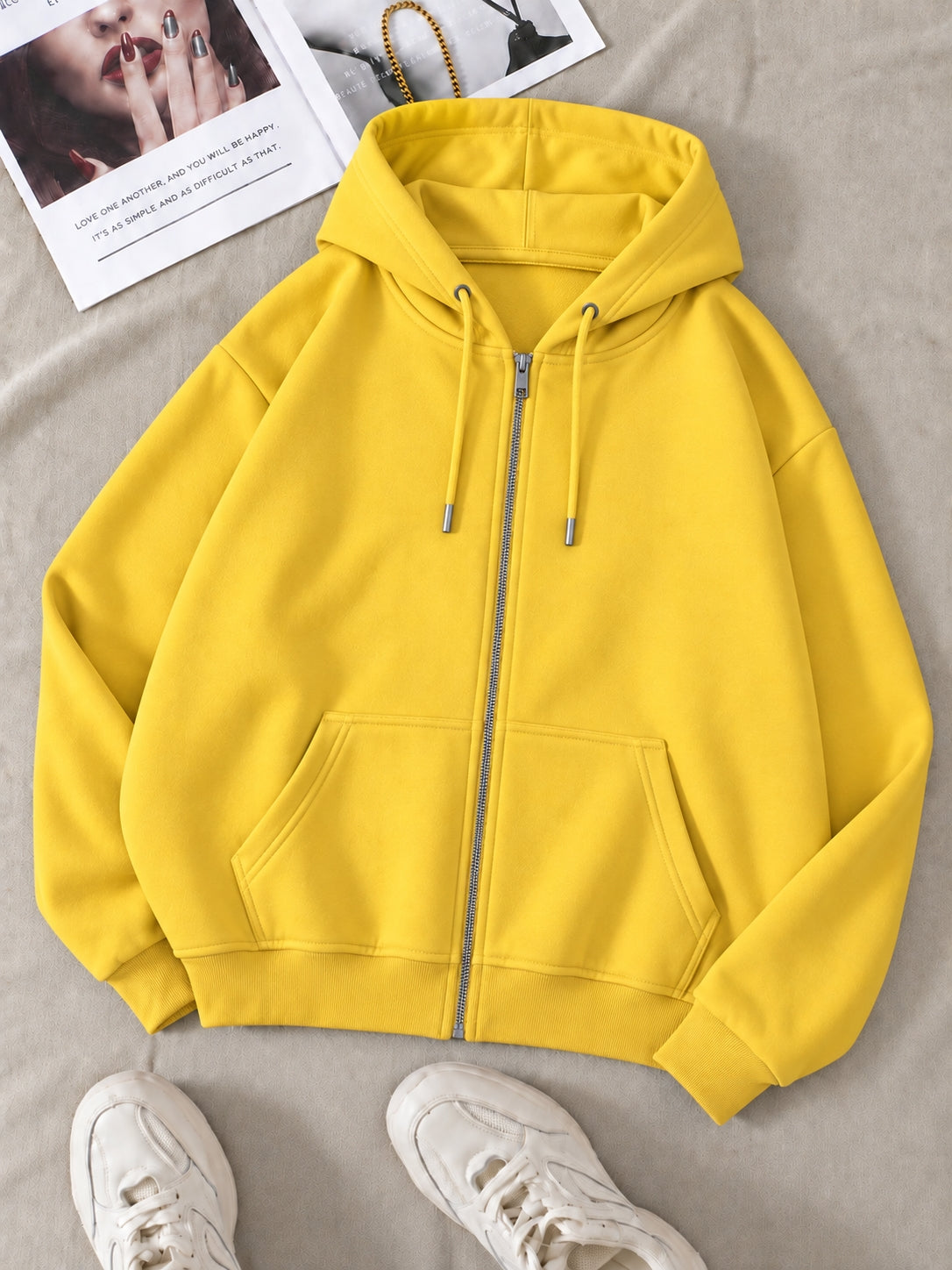 Yellow Zipper Hoodie