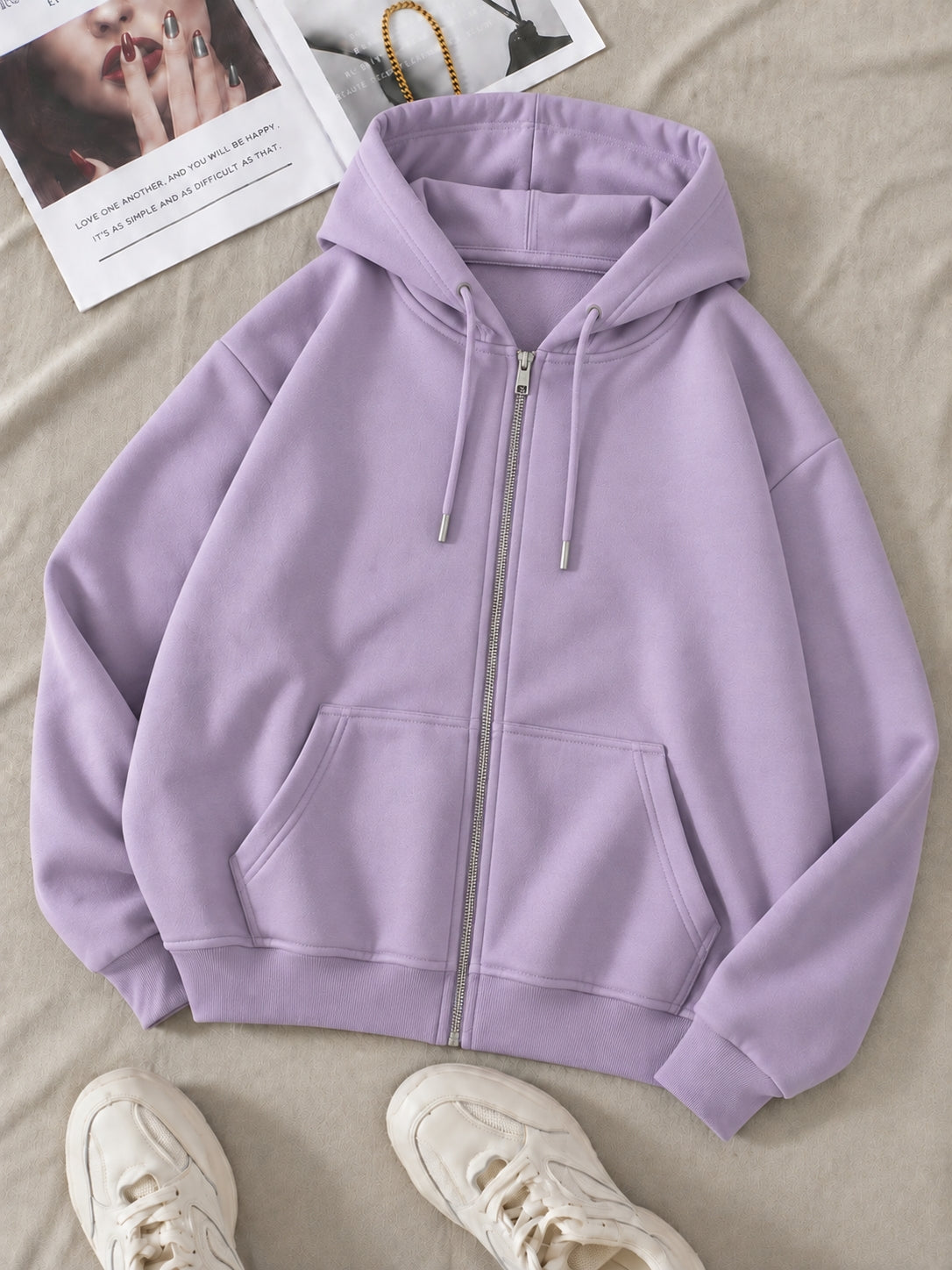 Lilac Zipper Hoodie
