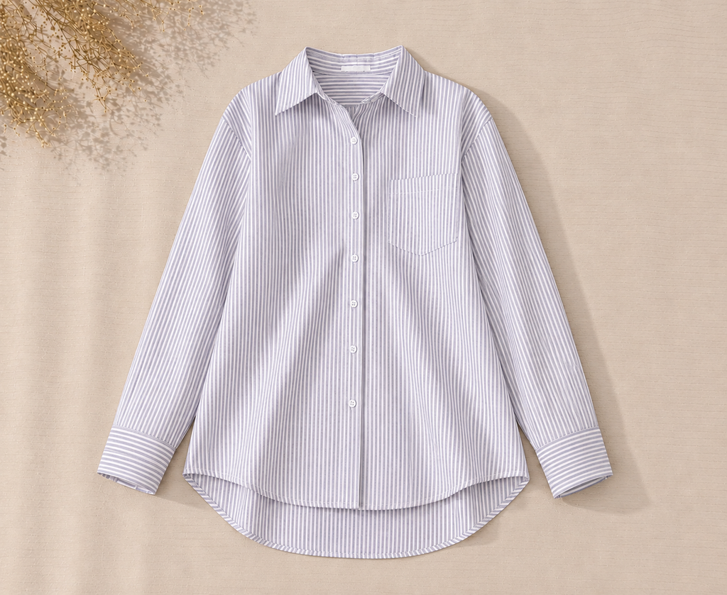 White Striped Button Down Shirt