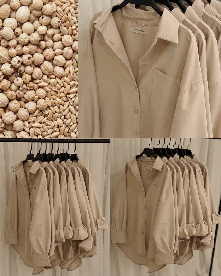 Beige Button Down Shirt