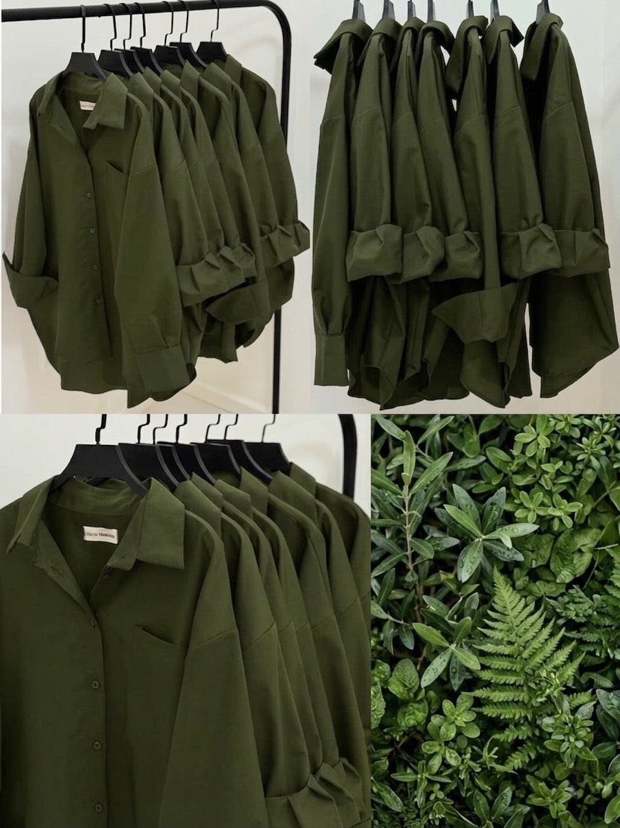 Olive Green Button Down Shirt