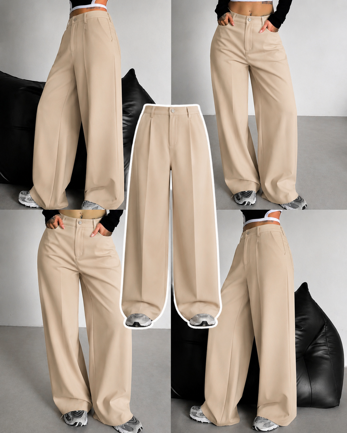 Beige Formal Pants